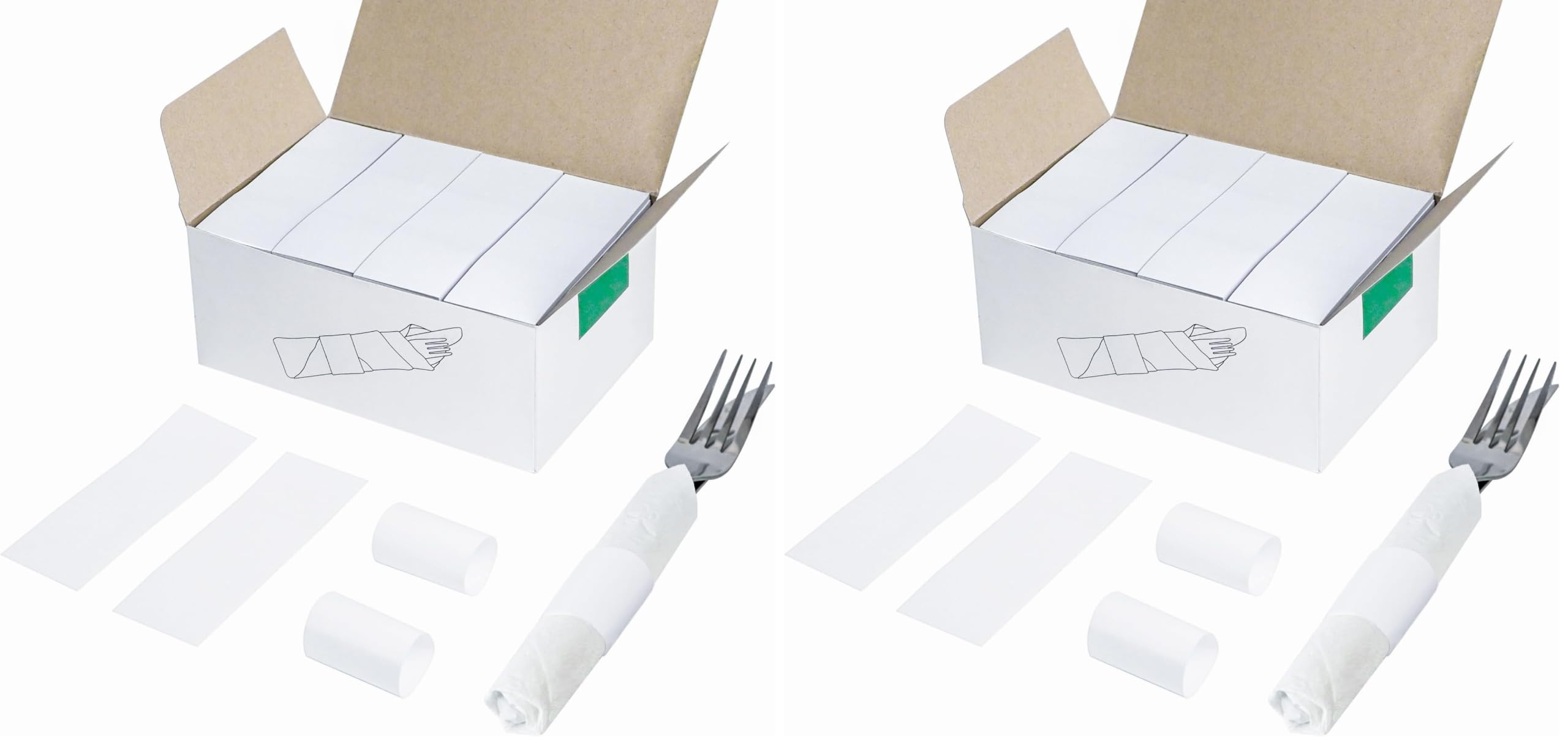 NATURALABEL Self-Adhesive Napkin Bands, Pack of 4,000, White