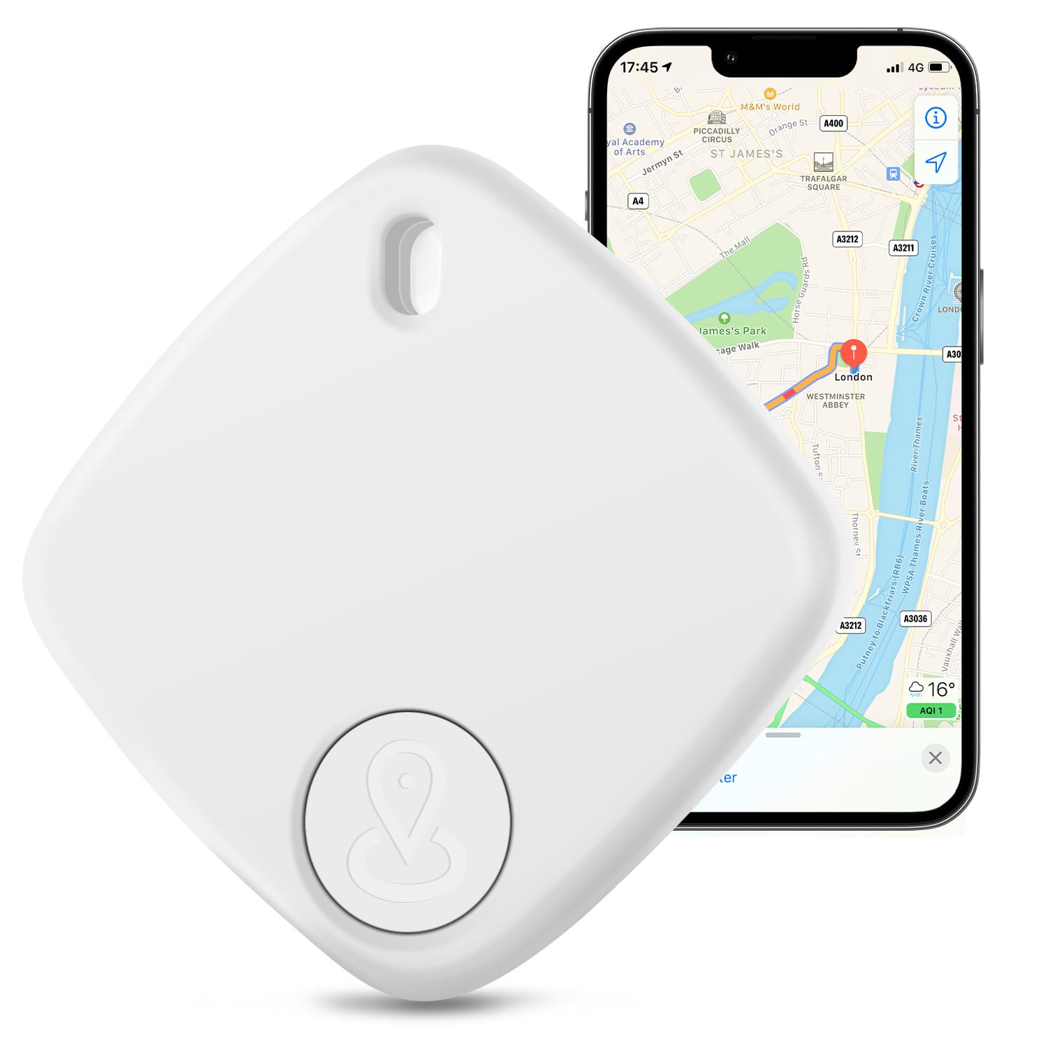 Smart Tracker, Key Finder Locator Wireless Works with Apple Find My (iOS only), IP67 Waterproof, Anti Lost Alarm, Privacy Protection, Remote Item Finder for Kids, Pets, Suitcase, Bags, and More