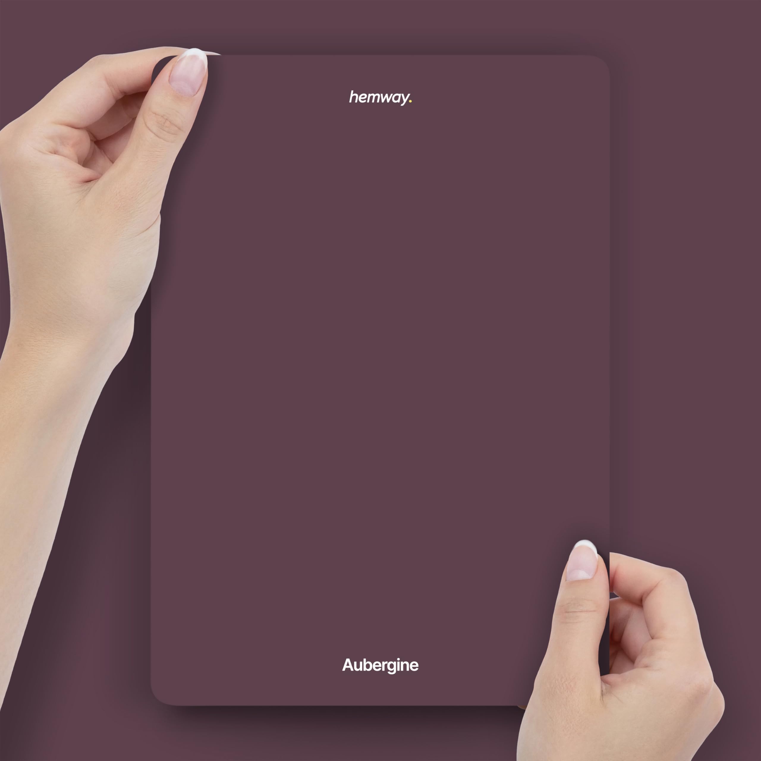 Hemway Aubergine Purple Peel & Stick Sample Chalk Paint | A5 Accurate Colour Swatch, Mess-Free Alternative to Paint Tester Pots, Easy To Use, Eco-friendly, for Interior Furniture & Walls