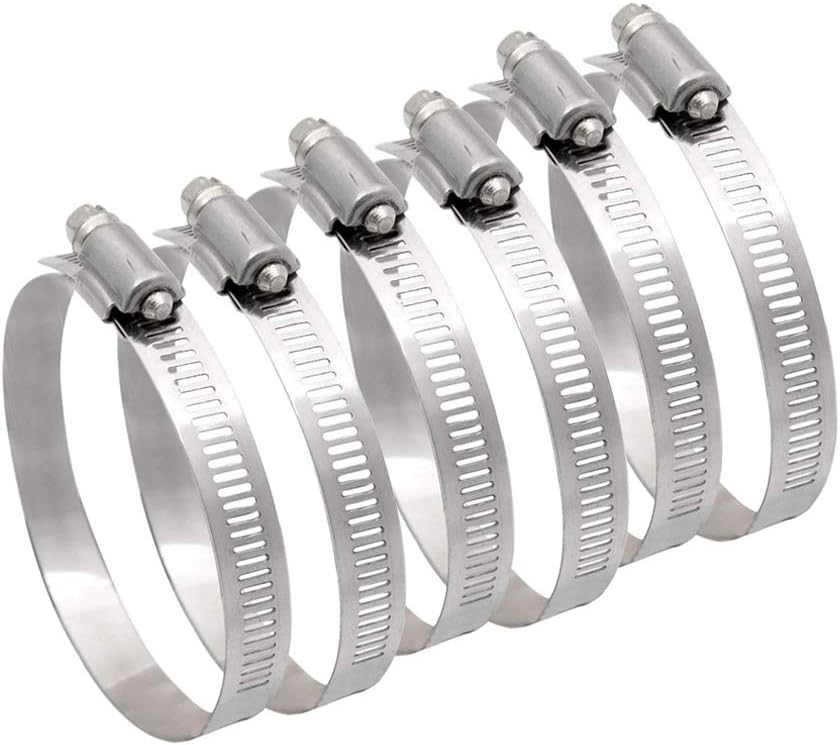 FUJIE 6 Pcs Metal Hose Clip 91-114mm Diameter Adjustable Stainless Steel Ducting Clamps for Flexible Hose
