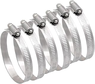 FUJIE 6 Pcs Metal Hose Clip 91-114mm Diameter Adjustable Stainless Steel Ducting Clamps for Flexible Hose