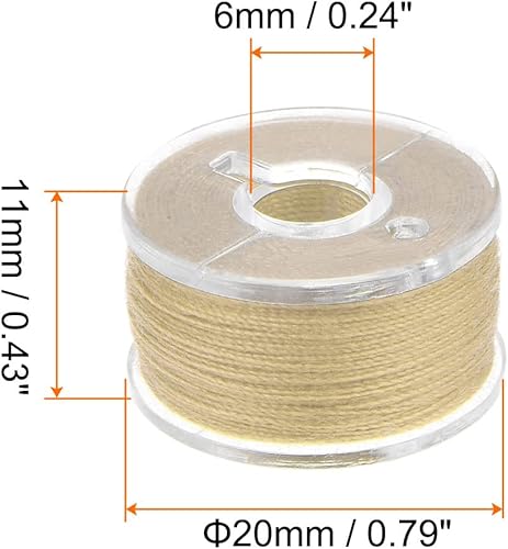 Miniatura 2 de HARFINGTON Juego de hilos de bobina preenrollados tamaños estándar con caja de 25 compartimentos para bordar y máquina de coser, trigo