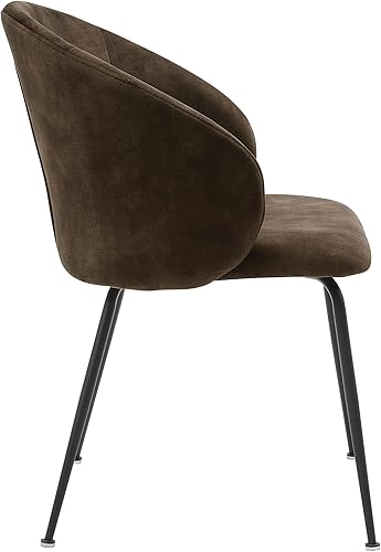 Miniatura 6 de Lexicon Juego de 2 sillas de comedor, modernas sillas de cocina y comedor, asiento acolchado tapizado de terciopelo, respaldo redondo, sin brazos,