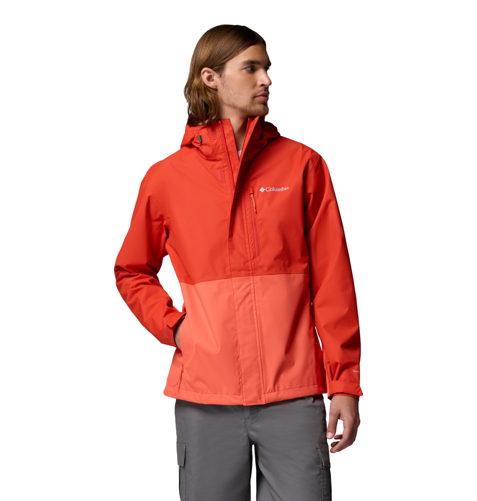 Columbia Men's Hikebound 2 Jacket, Waterproof Rain Jacket, Super Sonic/Zing, Medium