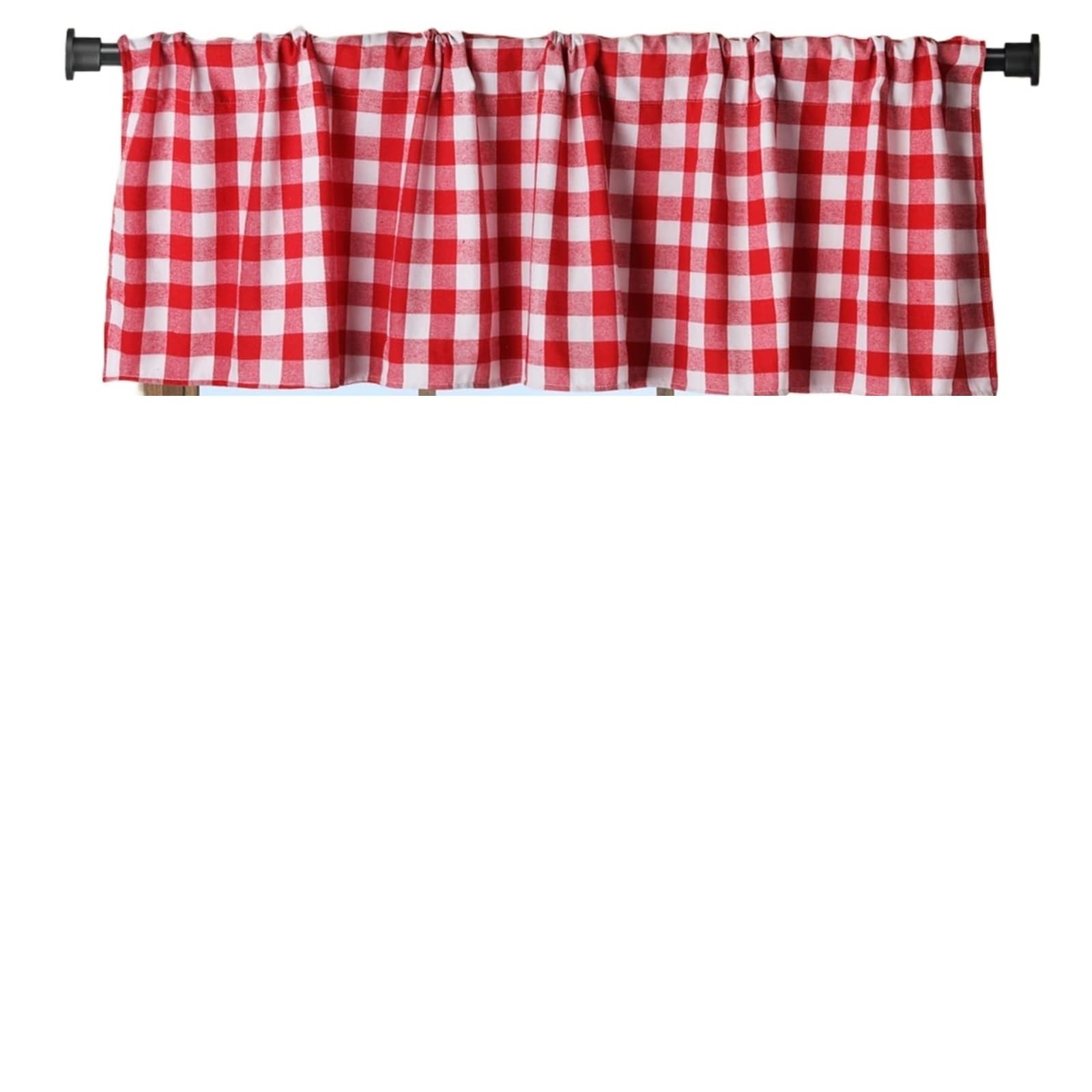 Fdbtyjn Color 8 Short Curtains Short Curtains Plaid Window Valance Farmhouse Decor Rod Pocket Valances For Kitchen Living Room(,152Wx45h (Cm))