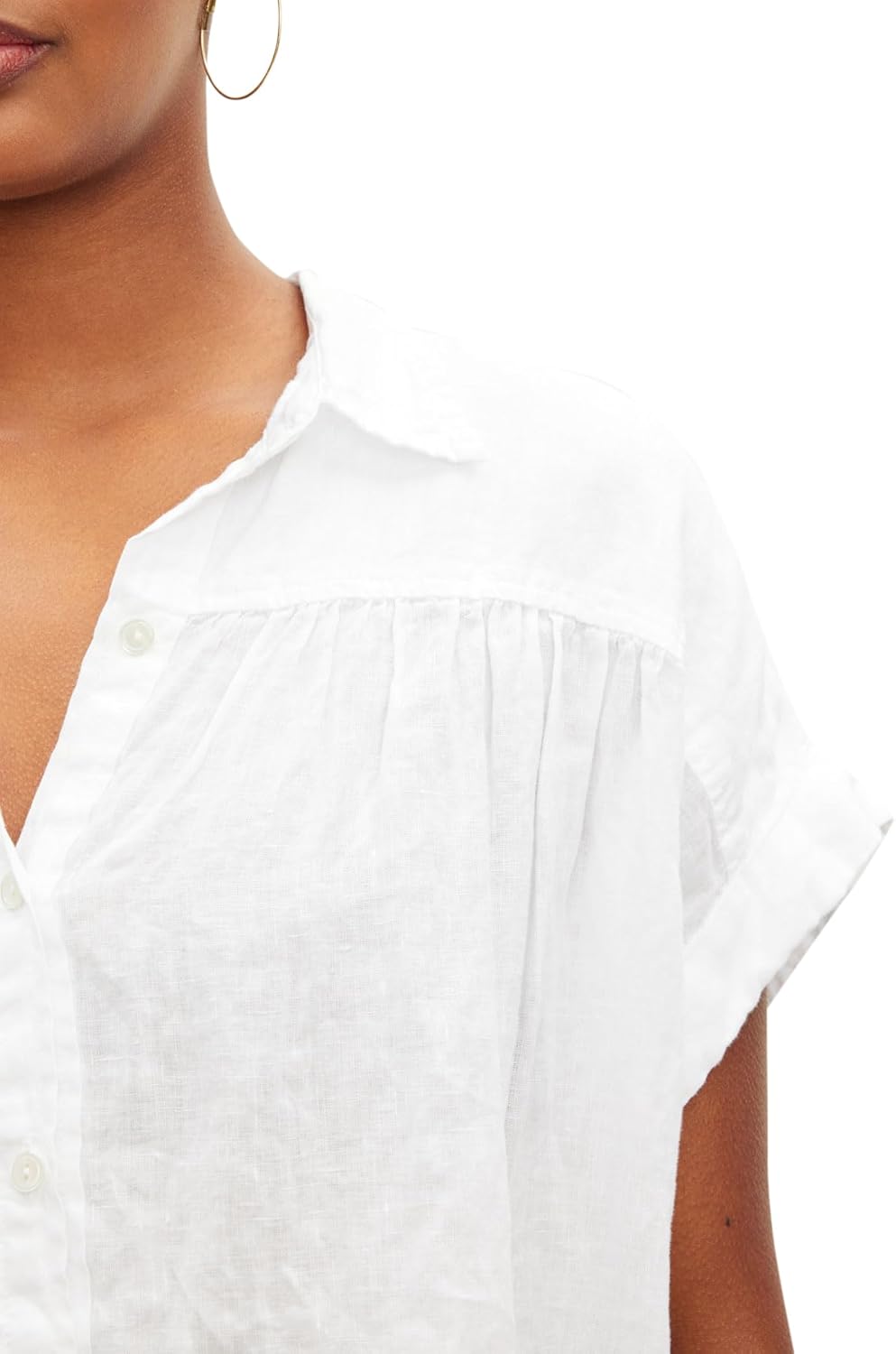 Velvet by Graham & Spencer Womens Aria Short Sleeve Button Down Top - Image 4