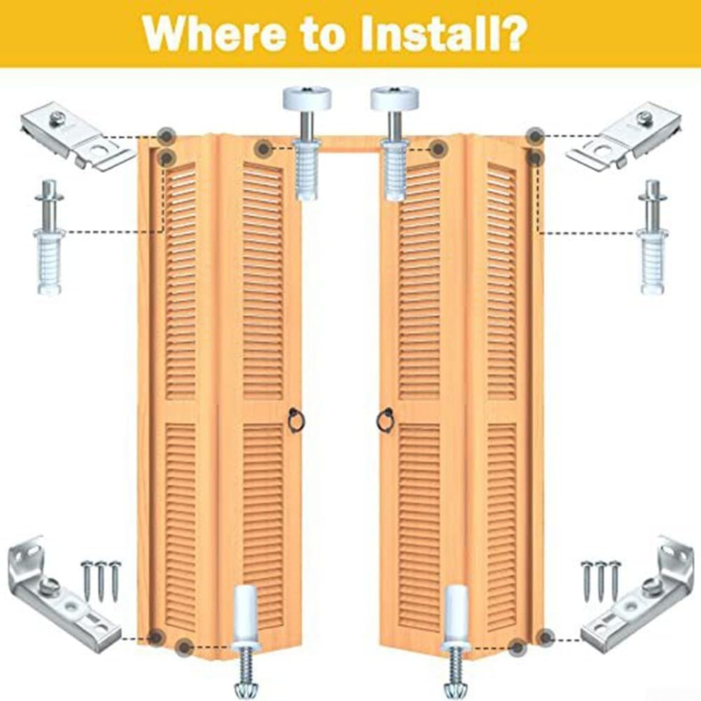 Stainless Steel Bi Fold Hardware Kit 2 Pack Sliding Door Repair Set Perfect for Wardrobe and Barn Doors