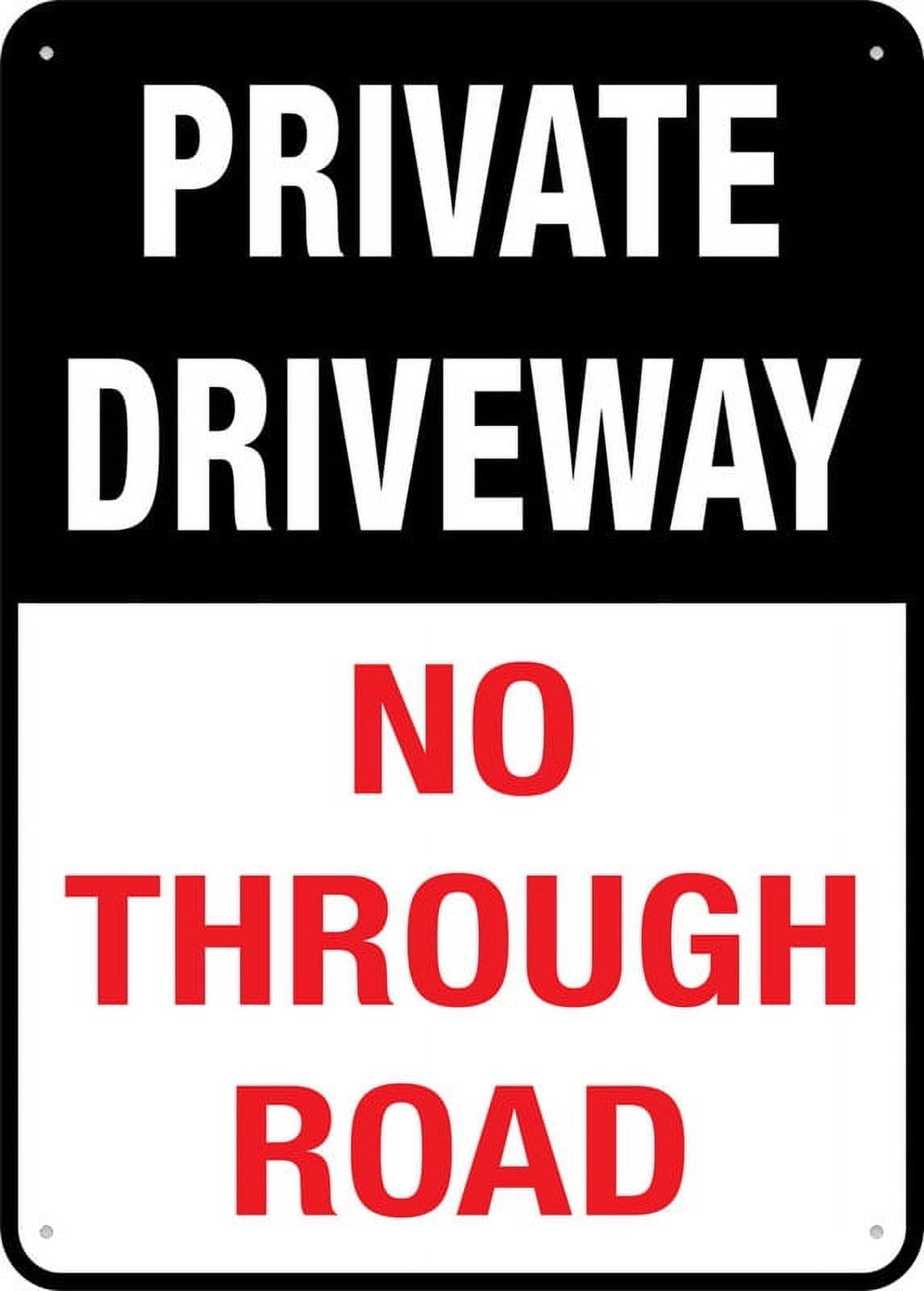 peiyeety Private Driveway No Through Road Warning Tin Sign - Home/Kitchen/Farm/Garden/Garage Wall Decor, 12x8 inch