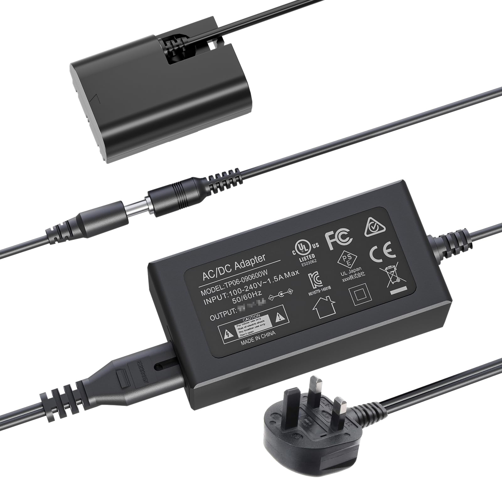 F1TP DR-E6 DC Coupler LP-E6 LP-E6N Dummy Battery AC Power Adapter Kit for Canon EOS R R5 R6 R7,80D 70D 60D 90D,5D Mark II III IV,6D 7D,6D Mark II,7D Mark II,60Da 5Ds 5Ds R Cameras.