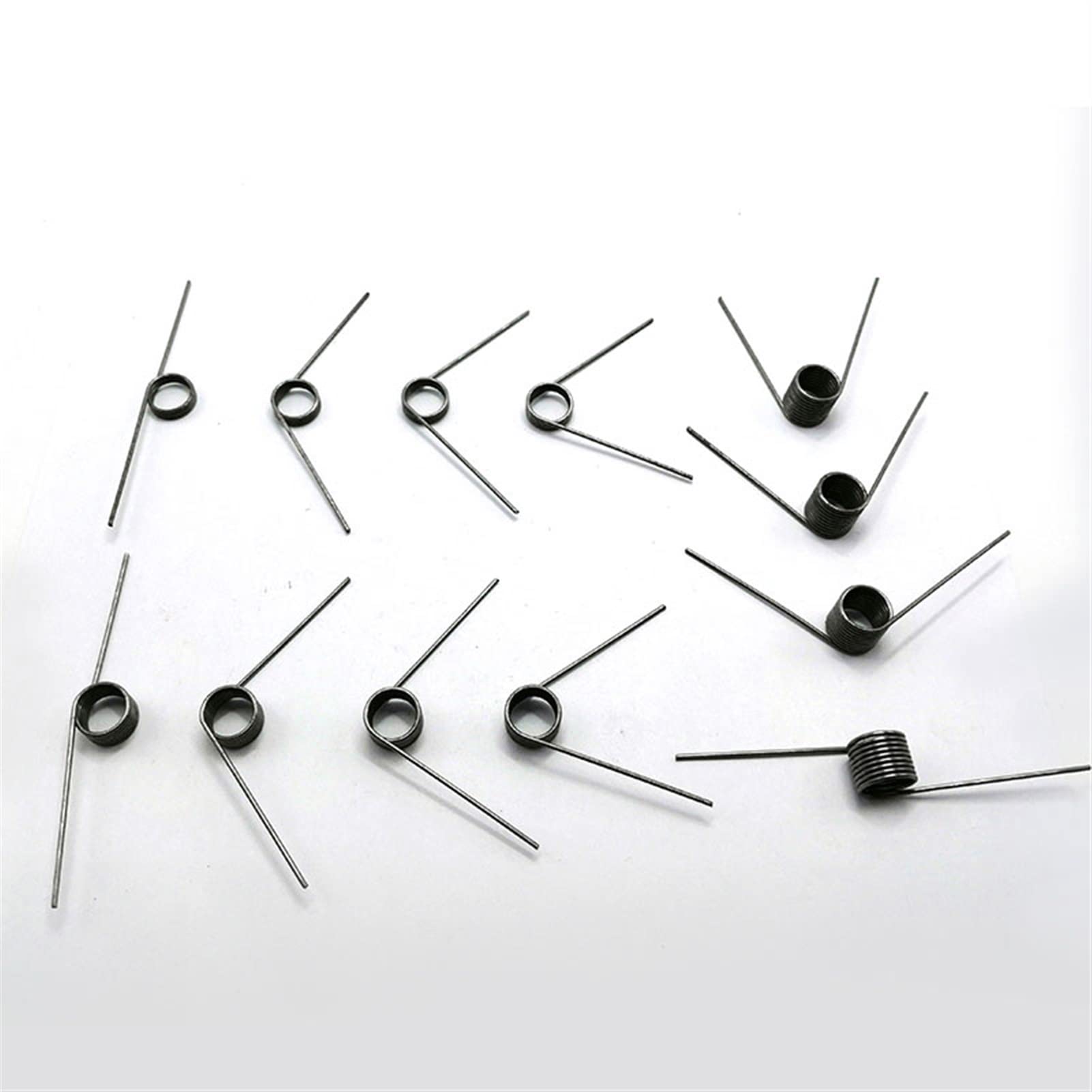 Lot de 2 petits ressorts de torsion en acier 65 Mn 2 mm 60 à 180 degrés