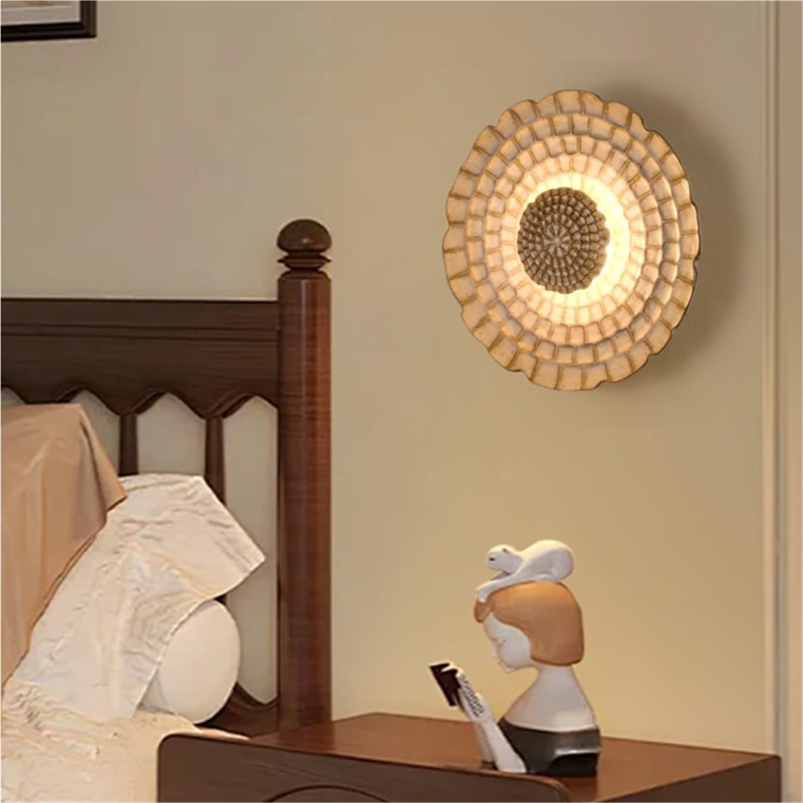 Wnętrze Sconces Kinkiet LED do sypialni, stolik nocny, estetyczne światła liścia lotosu