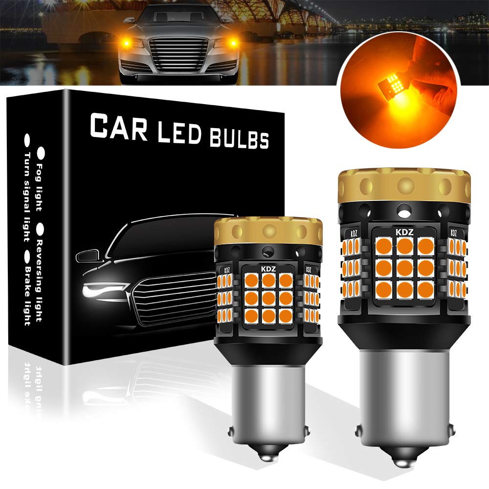 Teguangmei 1156(180°) LED Turn Signal Light Bulb, SUPER Bright 1850LM CANBUS Error Free Amber Yellow No Hyper Flash BA15S P21W 7506 Blinker Bulbs, for Car Front Rear Turn Signal Light Bulbs, 2Pcs