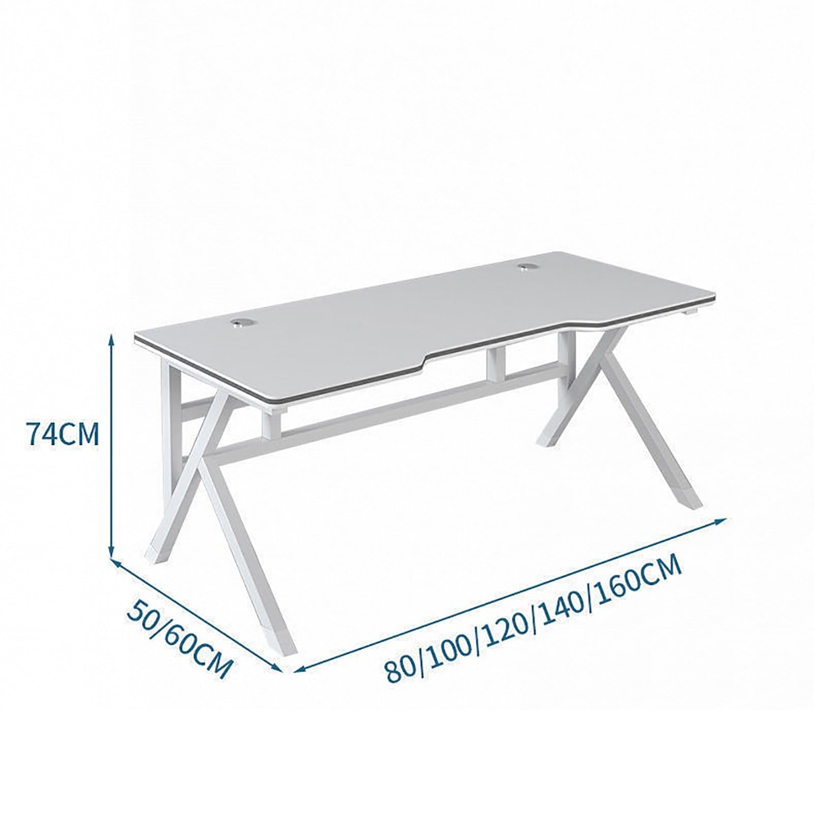 Biurko komputerowe, ergonomiczne biurko do gier, biurko do gier w kształcie litery K, stanowisko do gier komputerowych, biurko do domowego biura, oszczędność miejsca, łatwy w montażu, biały, 100 x 60