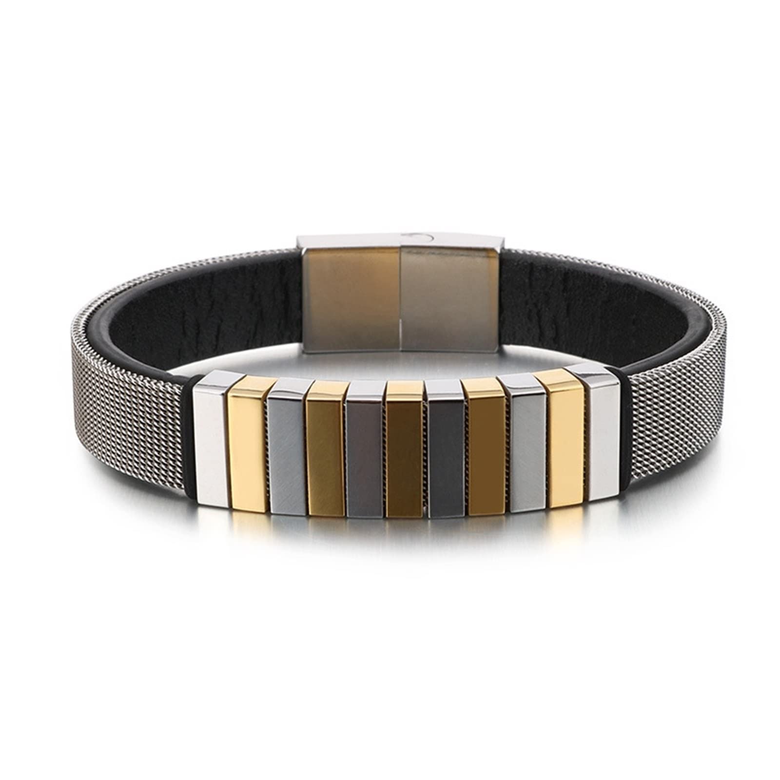 Gothic Armband, Armband Leder Edelstahl Retikulation Versprechen Schmuck Geschenk für Jungen