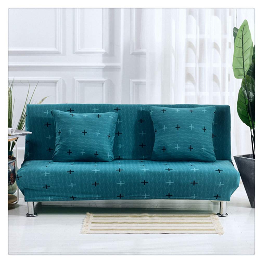 GODGETS Futon Sofa Cover, Slipcover Sofa Bed Covers Full Folding Elastic Armless, Lightweight Stretch Furniture Protector Confortable,Color 12,1 Seater(195-225CM)