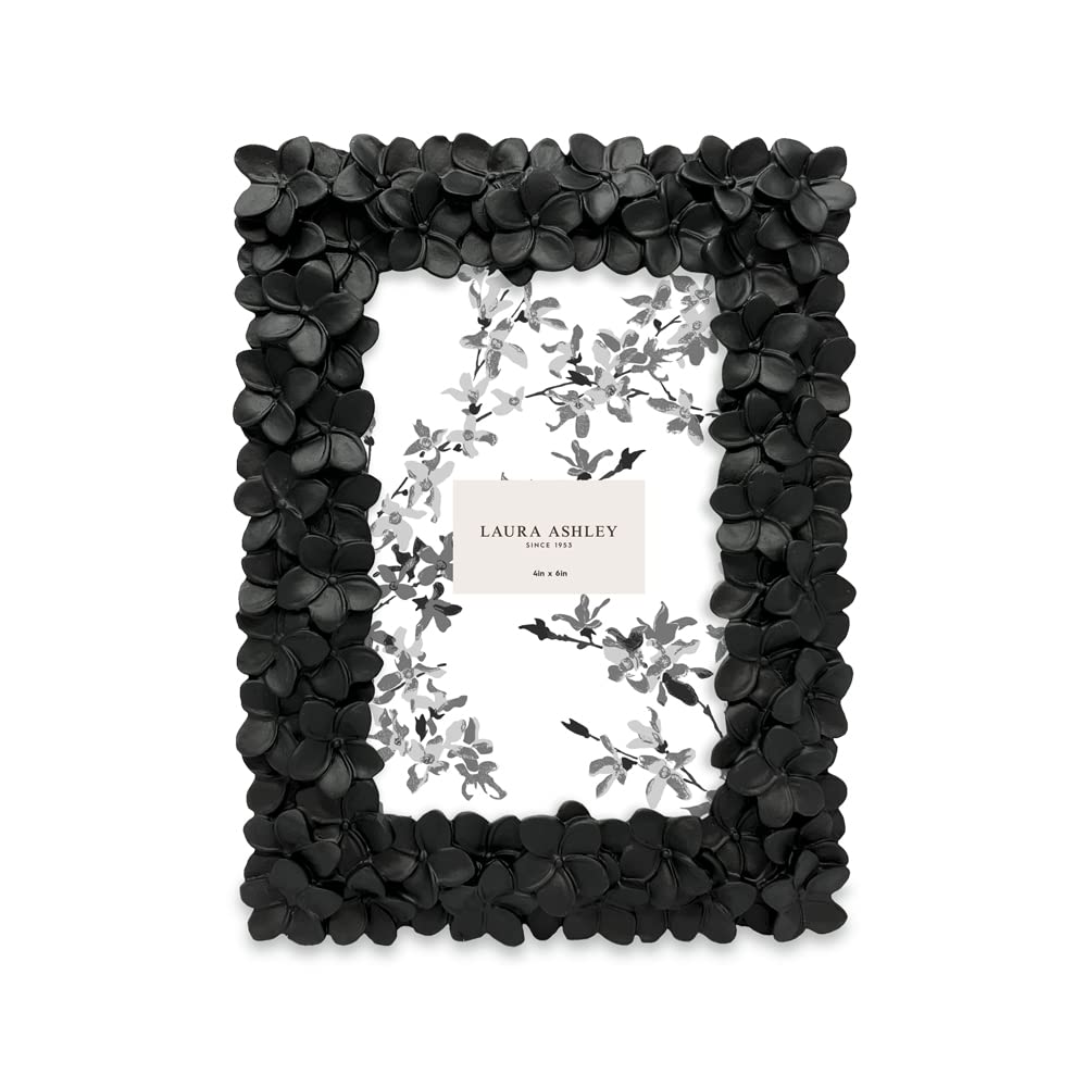 Amazon.com - Laura Ashley 4x6 Black Flower Textured Hand-Crafted