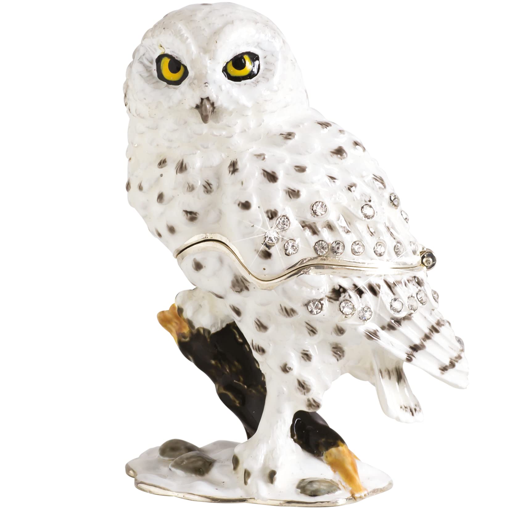 Craycombe Trinkets 6065 Snowy Owl Trinket Box, Height 7.5cm