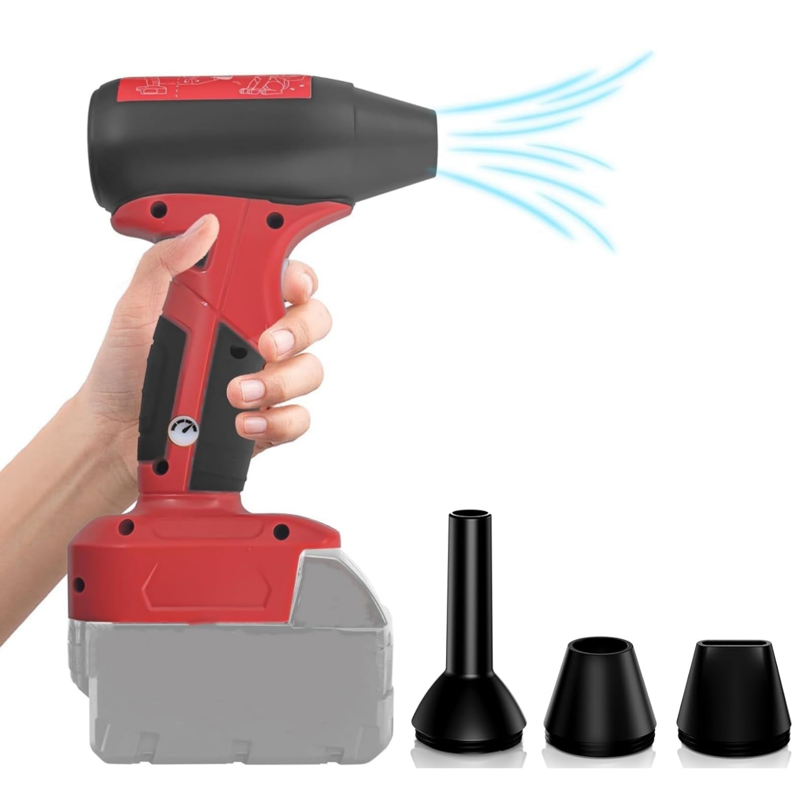 4 Gear Cordless Leaf Blower for Milwaukee 18V Li-ion Battery, 130000RPM Compressed Air Duster Super Mini Jet Fan for Milwaukee for Computer Car Keyboard(No Battery)