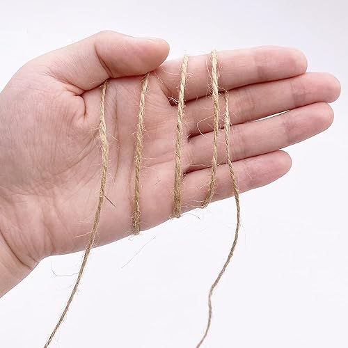 Miniatura 5 de Cuerda de cordel para manualidades, un rollo de cuerda de yute de 328 pies y un rollo de 328 pies de hilo de algodón rojo y blanco para