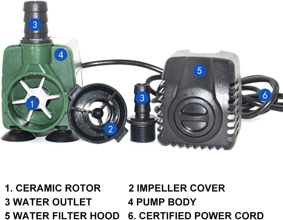 Water Pumps, Parts & Accessories 1500L/H 25W Submersible Aquarium Circulating Water Pump Green Ultra-Quiet Landscape Fish Tank Pond Water Fountain Pump