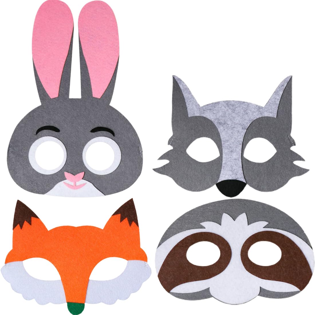 10 Máscaras De Animales De Fieltro Para Niños – Fiestas, Halloween, Cumpleaños Y Disfraces