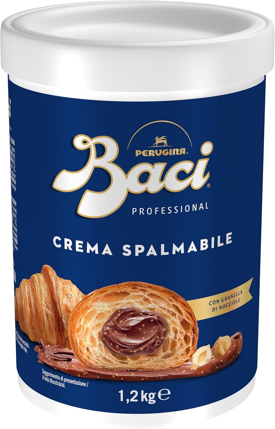 PZ 2 BARATTOLI DI CREMA SPALMABILE 1,2KG CREMA SPALMABILE CON NOCCIOLE E CACAO PER GELATERIE E PASTICCERIE BACI PERUGINA