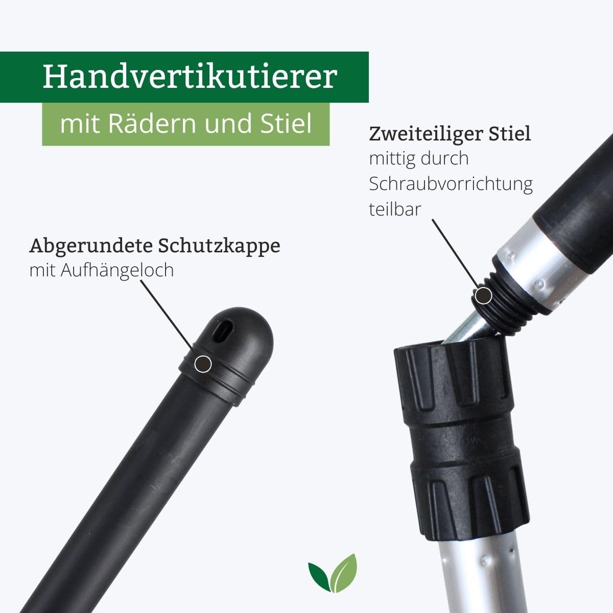 Rekord - Handvertikutierer 32 cm - Stahl Rasenlüfter mit 180 cm Alustiel