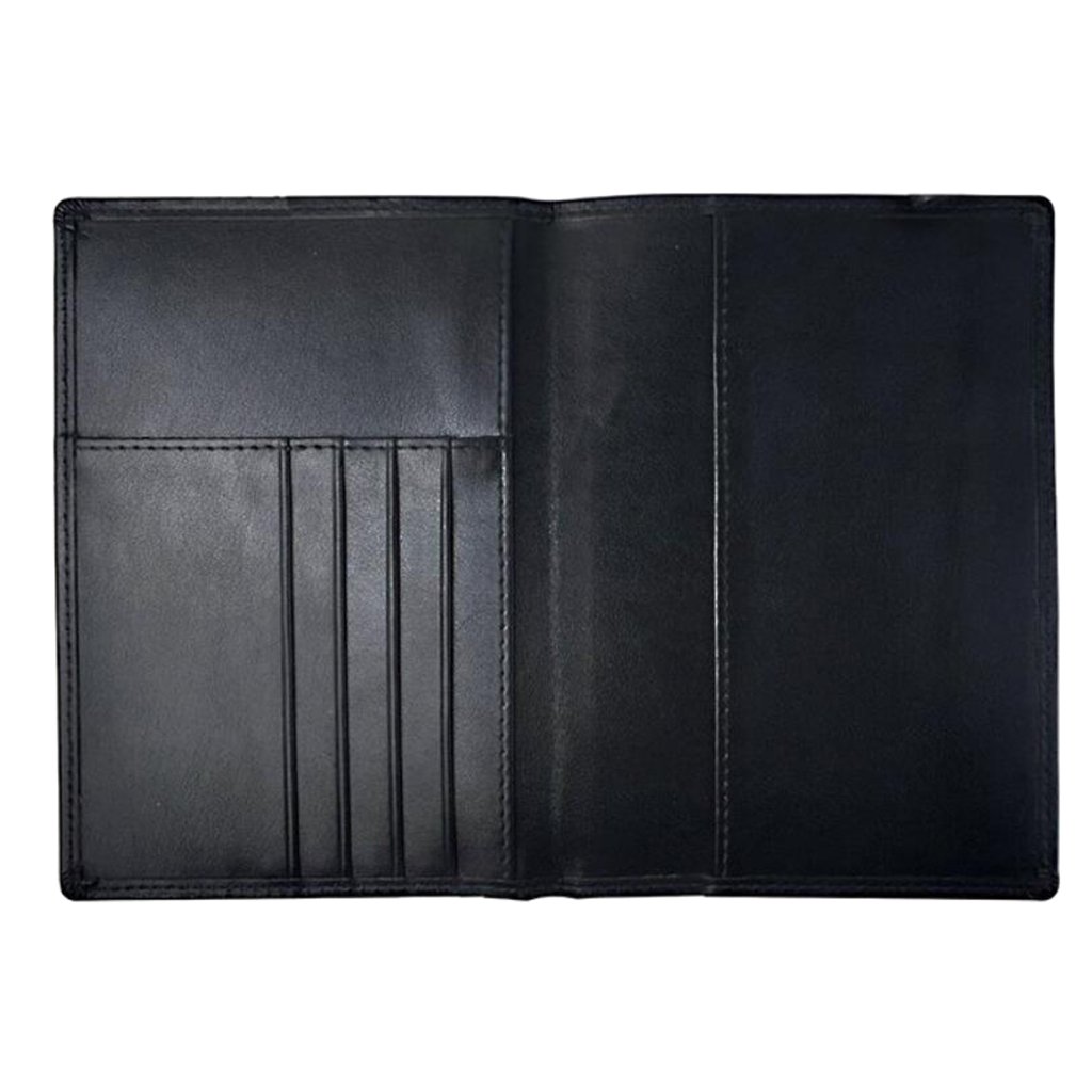 Funda tipo cartera de viaje con bloqueo RFID para pasaporte de fibra, Juego de 5 (negro), 15.2x10.5x0.5cm, como se muestra en la