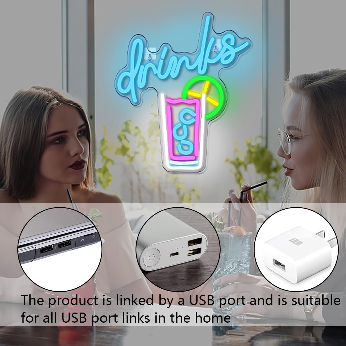 Amazon.co.jp: WLHOPE ドリンク ネオンサイン クールドリンクカップ