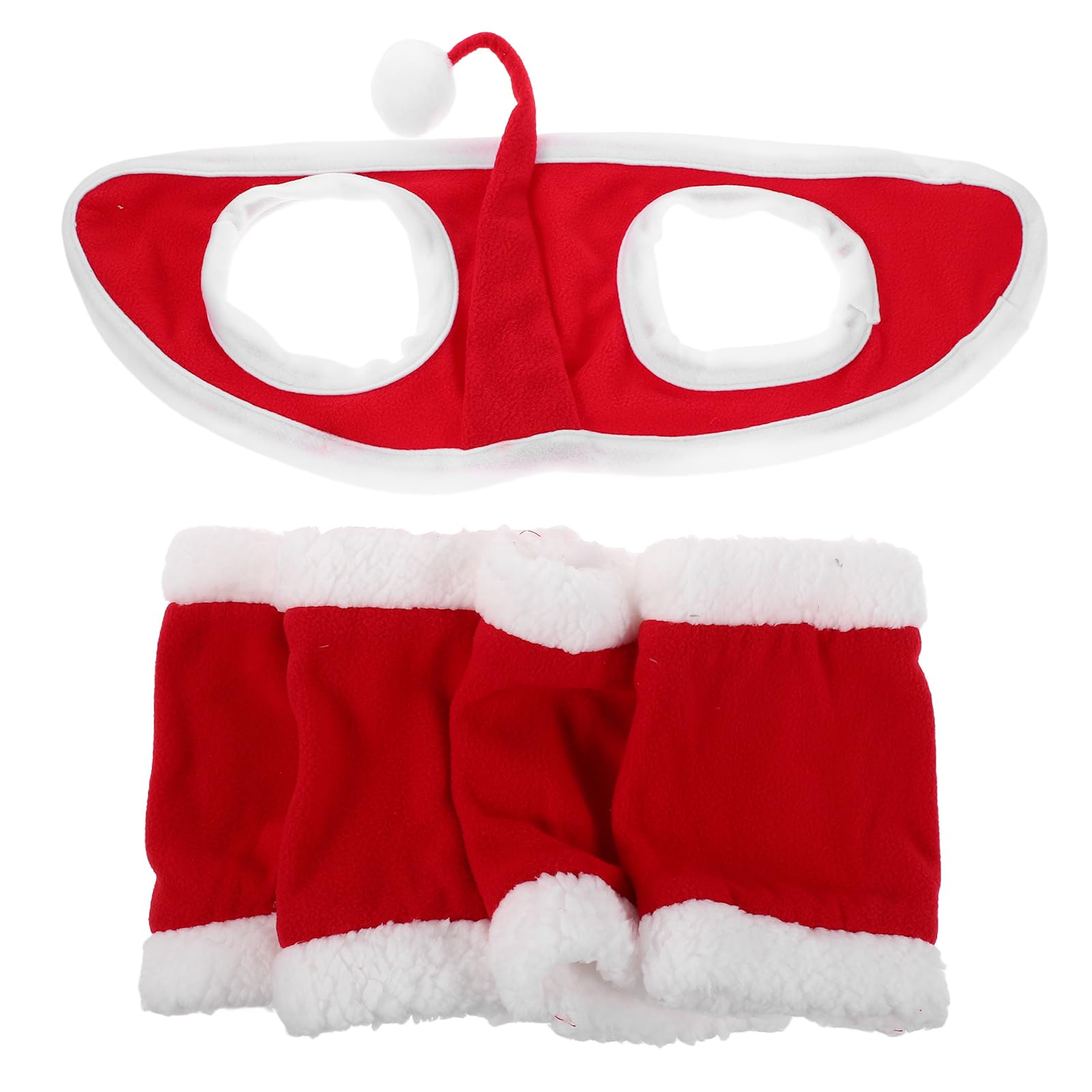 Toyvian Set de Accesorios para Disfraz de Caballo Navideño en Terciopelo Rojo Protectores de Patas, Sistema de Hebillas, Fácil Instalación para Ambientación de Fiestas de Navidad