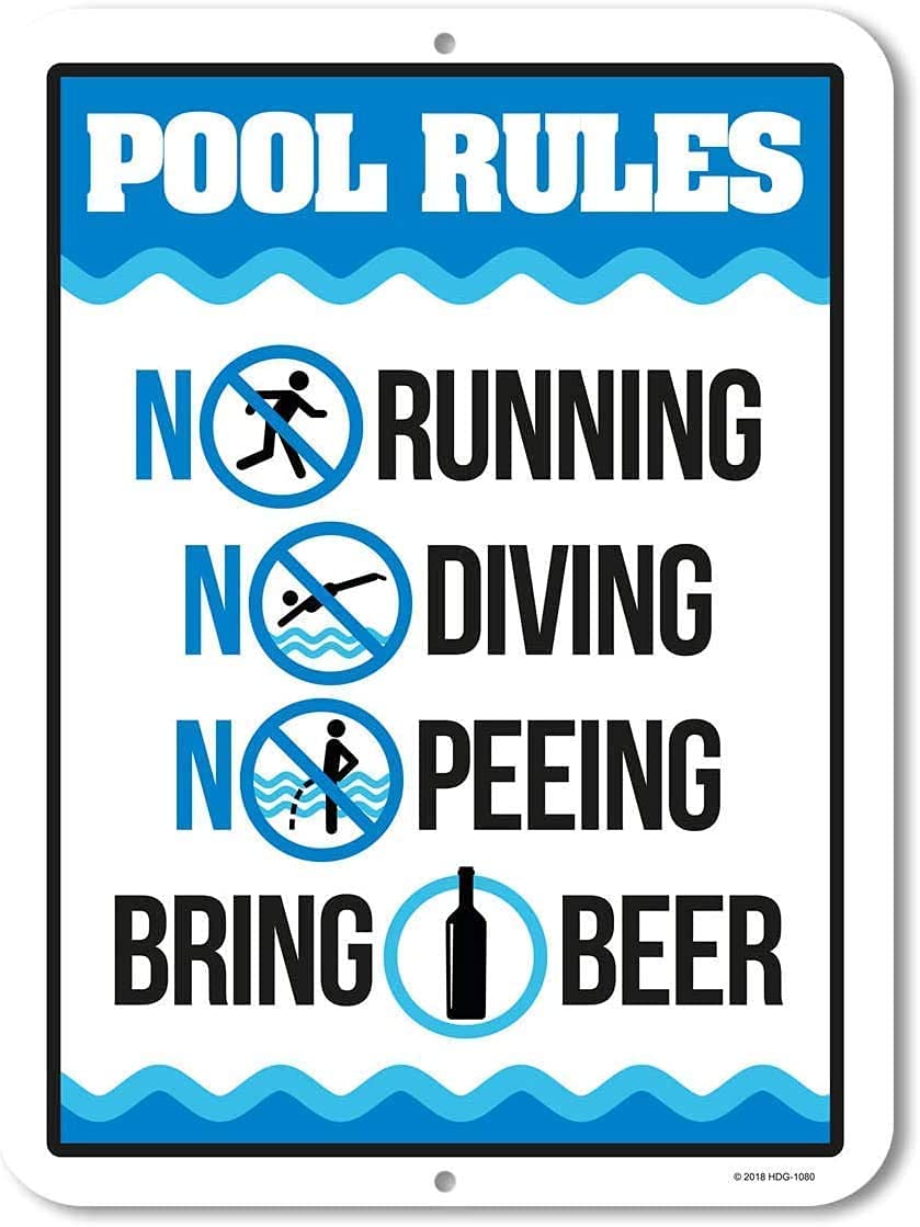Rifosa A3 12"X16" Funny Pool Tin Metal Sign Pool Rules Pool Signs Wall Decor