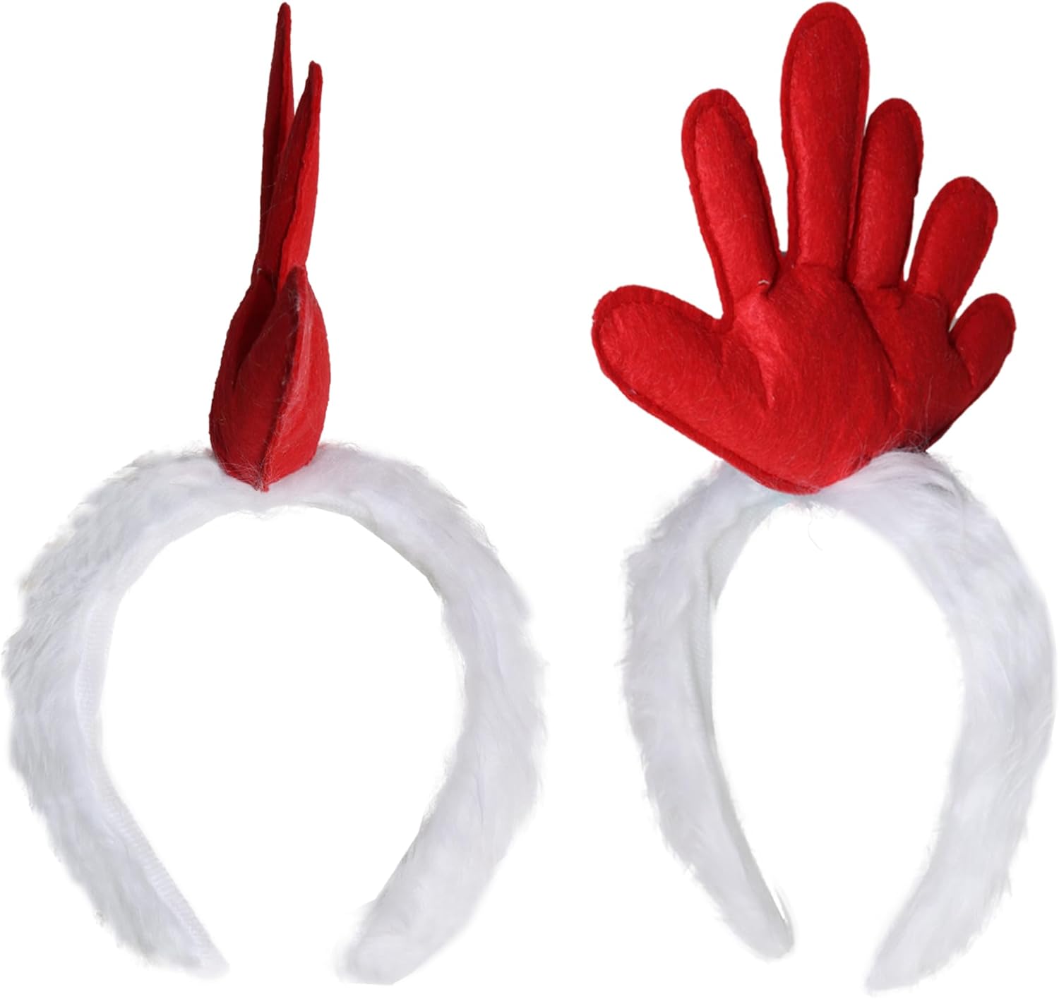 Tequise Rooster Costume Accessories - Comb Headband, Chicken Tail, Beak Nose Mask, Feet Costume Shoes Covers, Yellow-White - Image 2