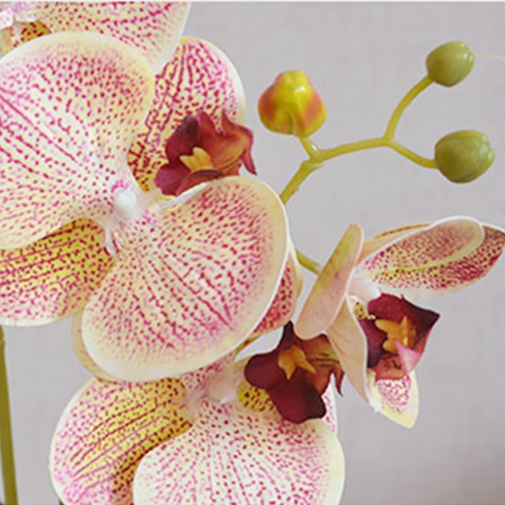 Fleurs Artificielles Bouquet de fleurs artificielles Phalaenopsis Bonsaï Convient for la décoration de bureau à domicile Surface de mise en page 40 cm Fleurs Artificielles Pour L'extérieur(C)
