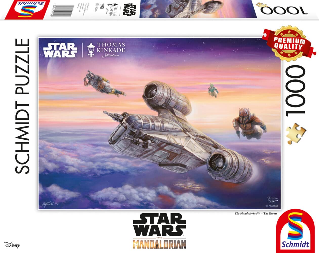 Schmidt Spiele | Thomas Kinkade: Disney Star Wars The Mandalorian - The Escort (1000pc) | Puzzle | Ages 12+