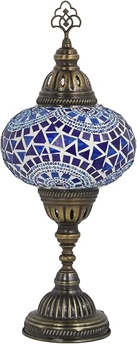 Miniatura 2 de Turkish Lamp Mosaic Table Lamps Turkish Moroccan Lamp with Bronze Base Handmade Tiffany Night Lamp Mosaic Glass Bedside Night Lamp with Led Bulb