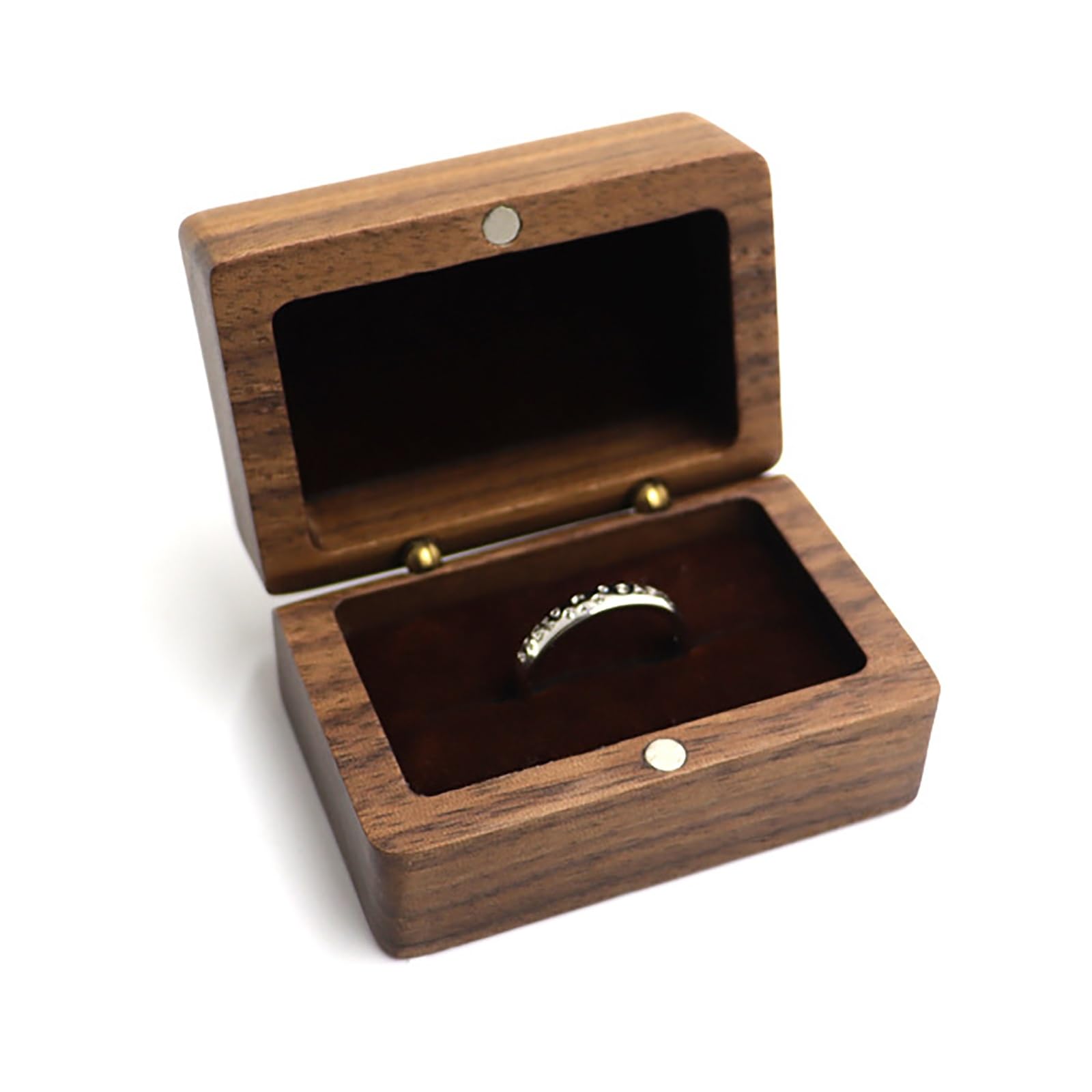 DUMRALBQE Wooden Ring Box Ring Wooden Box Portable Organiser Boxes for Storage and Placement(Coffee)