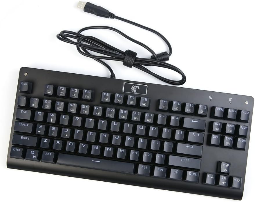🔥 Hоt Dеаlѕ HUO JI E-Yooso Z-77 Mechanical Gaming Keyboard with Rainbow LED Backlit, Blue Switches, Tenkeyless 87 Keys Anti-Ghosting for Mac, PC, Black