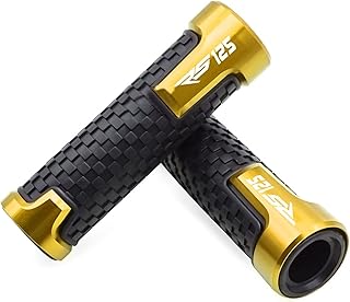 Manoplas de guidão de motocicleta Para Aprilia RS125 1996-2010 RS 125 Motocicleta Motocicleta 7/8 "22mm Borracha De Alumínio Antiderrapante Guidão Guidão Punhos Guidão (Color : Gold, Size : One)
