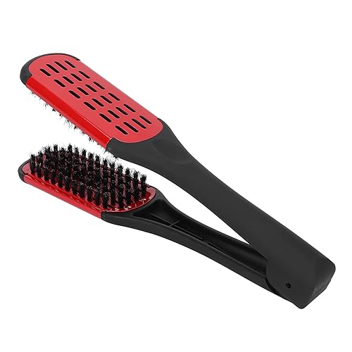 Miniatura 4 de Alisado de doble cara, pinza de cepillo de doble cara, cepillo de pelo multifuncional, herramienta de peinado para mujeres y hombres (rojo)