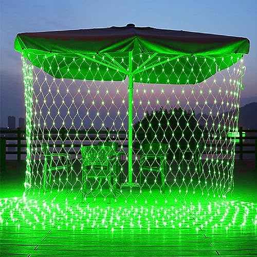 Image of LED Net Mesh String Lights, 9.8Ft X 6.6Ft, 192 LEDs, 8 Modes Diwali Decor with Diwali Lights for Home Decoration! LED Diwali Light, LED Lights for Home Decoration (3x2 Net Green)