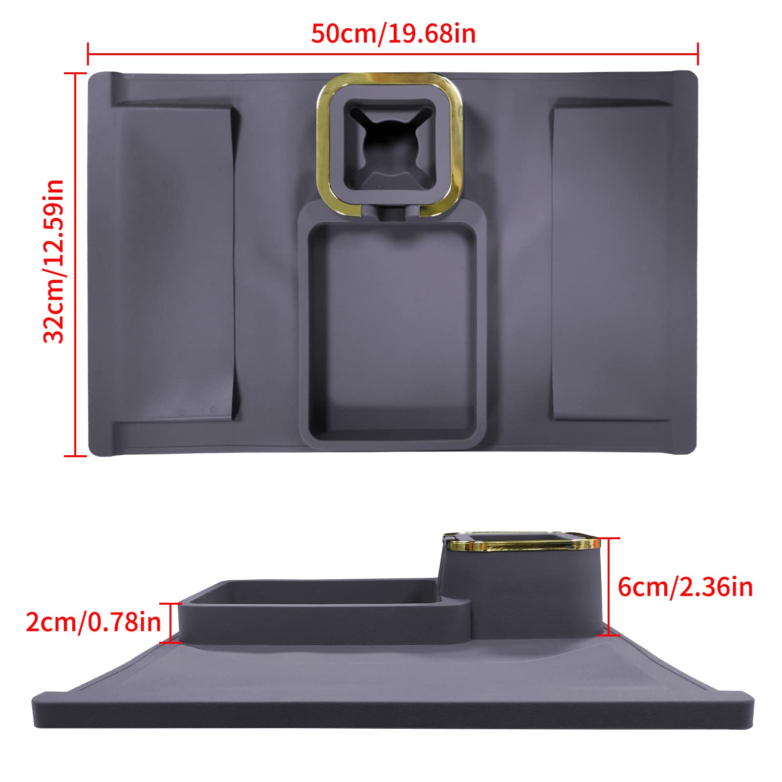IULONEE Organizer Per Bracciolo Divano Vassoio Per Divano Antiscivolo Divano Borsa Portaoggetti Pieghevole Vassoio Da Bracciolo con Portabicchieri per Divano Braccio Sedia Reclinabile (Grigio)