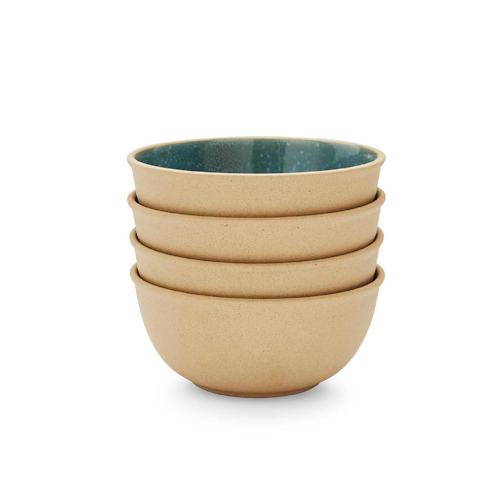 Portmeirion x Minerals 4-teiliges Jade-Schüssel-Set (17 cm, 482 ml) – blaue Schale aus Steinzeug mit reaktiver Glasur für Suppe, Nudeln und den täglichen Gebrauch