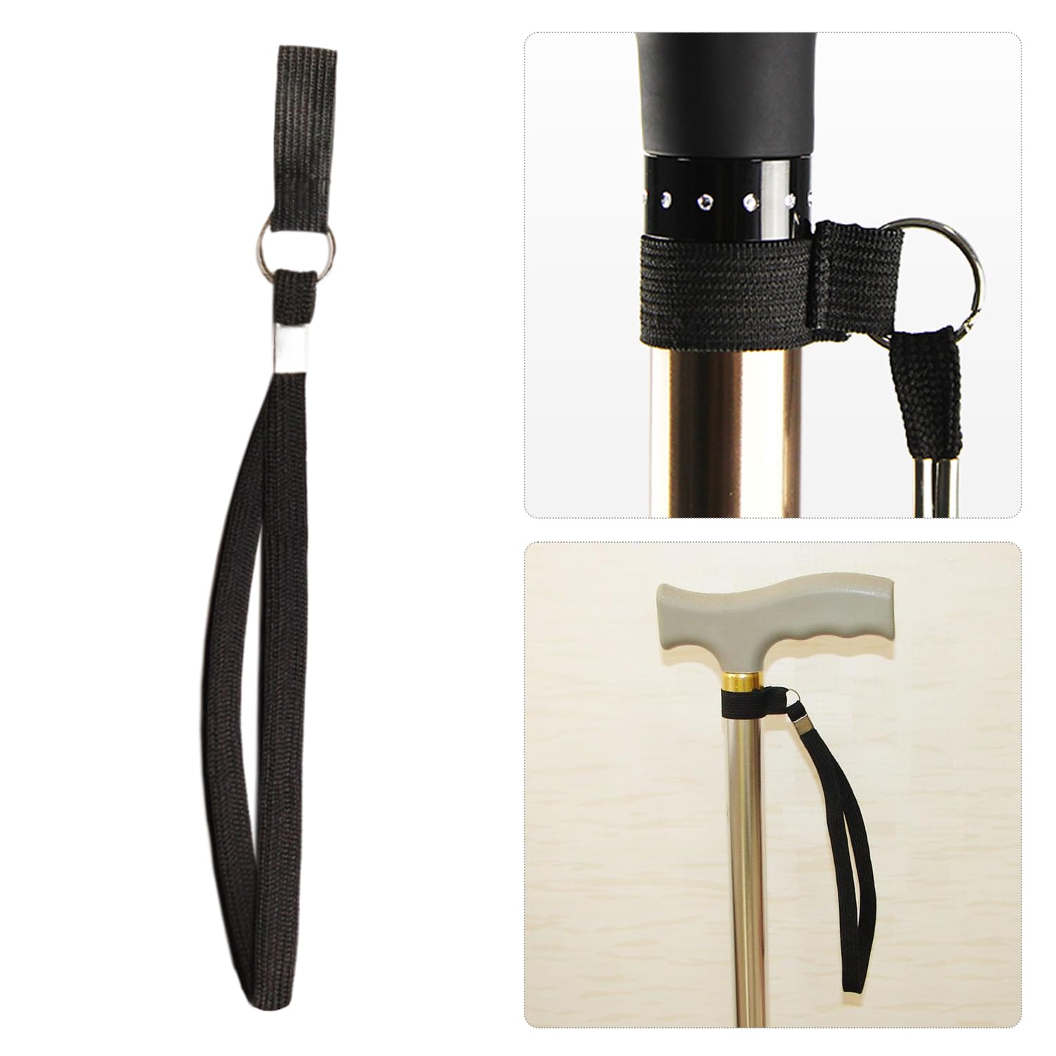SLEEKEE 6 cuerdas de mano para muletas, muñequeras de nailon, bastones de senderismo, accesorios para muletas, cuerdas de mano universales, correas de fijación
