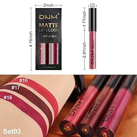 AMY\'S DIARY 3Pcs Dark Red Matte 24 hour Liquid Lipstick Sets,Matte Lip Stain Long Lasting 24 Smudge Waterproof Lip Gloss Gift Makeup Set Lipstick for Women Lippies (06)