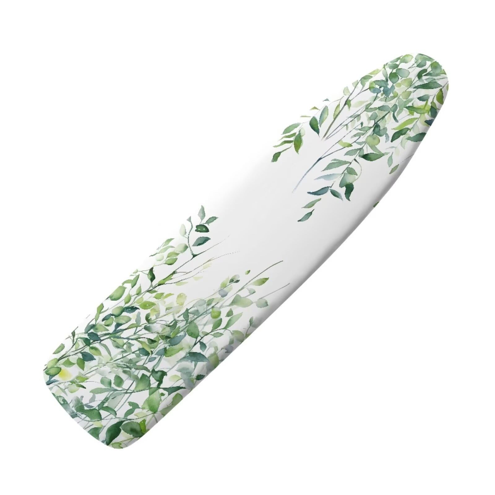 Snilety Green Leaves Ironing Board Cover 15x54 Soft Fabric Cover with Padding Scorch Resistant Home Iron Decorations Standard Size Ironing Board Covers