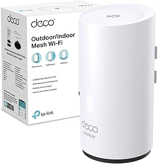 TP-Link Deco X50-Outdoor/Indoor Whole Home Mesh WiFi 6, IP65 Dust & Water Resistance, AI Driven Dual-Band WiFi Booster, Add on Another Deco Mesh Product for Extended Coverage, Works with Alexa