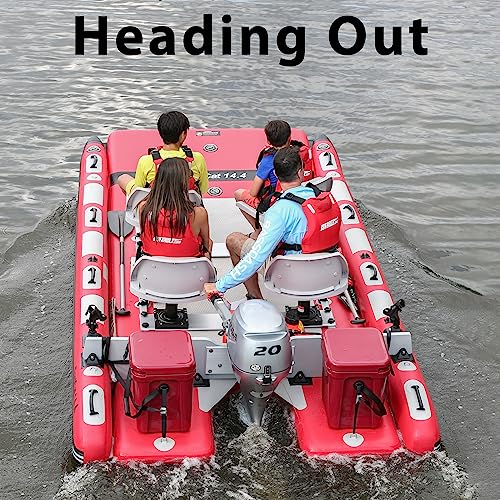Sea Eagle FastCat Catamaran 2-4 Person Inflatable Boat-Rigid, High-Pressure, All-Drop Stitch, Easy Setup, Self-Bailing (FastCat14 Deluxe Package)