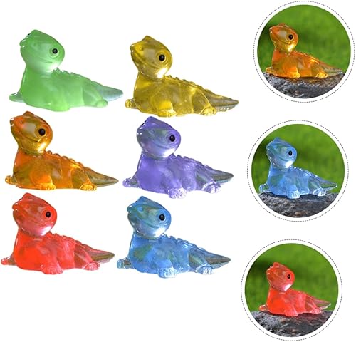 Miniatura 9 de Toyvian 30 piezas de micro paisaje lagarto mini figuras de animales plantas en maceta decoración brillante mini estatuilla luminosa lagarto