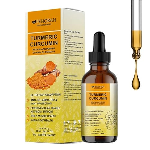Turmeric Curcumin for Dogs & Senior/Working Dog, for Anti-inflammatory Pain Relief, Hip&Joint Mobility/Flexibility Pain Recovery, Cardiovascular, Brain&Liver, Bone&Muscle, Skin&Coat - Absorb Better
