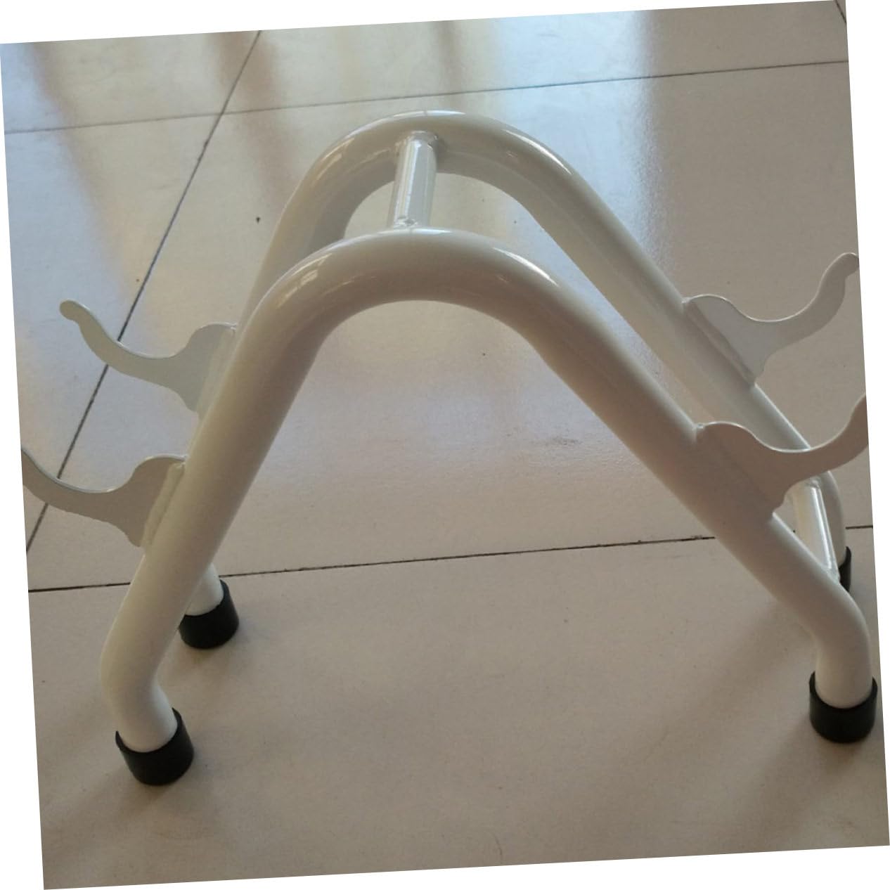Porta Bianco Manubri per a Frame Acciaio Casa e Palestra